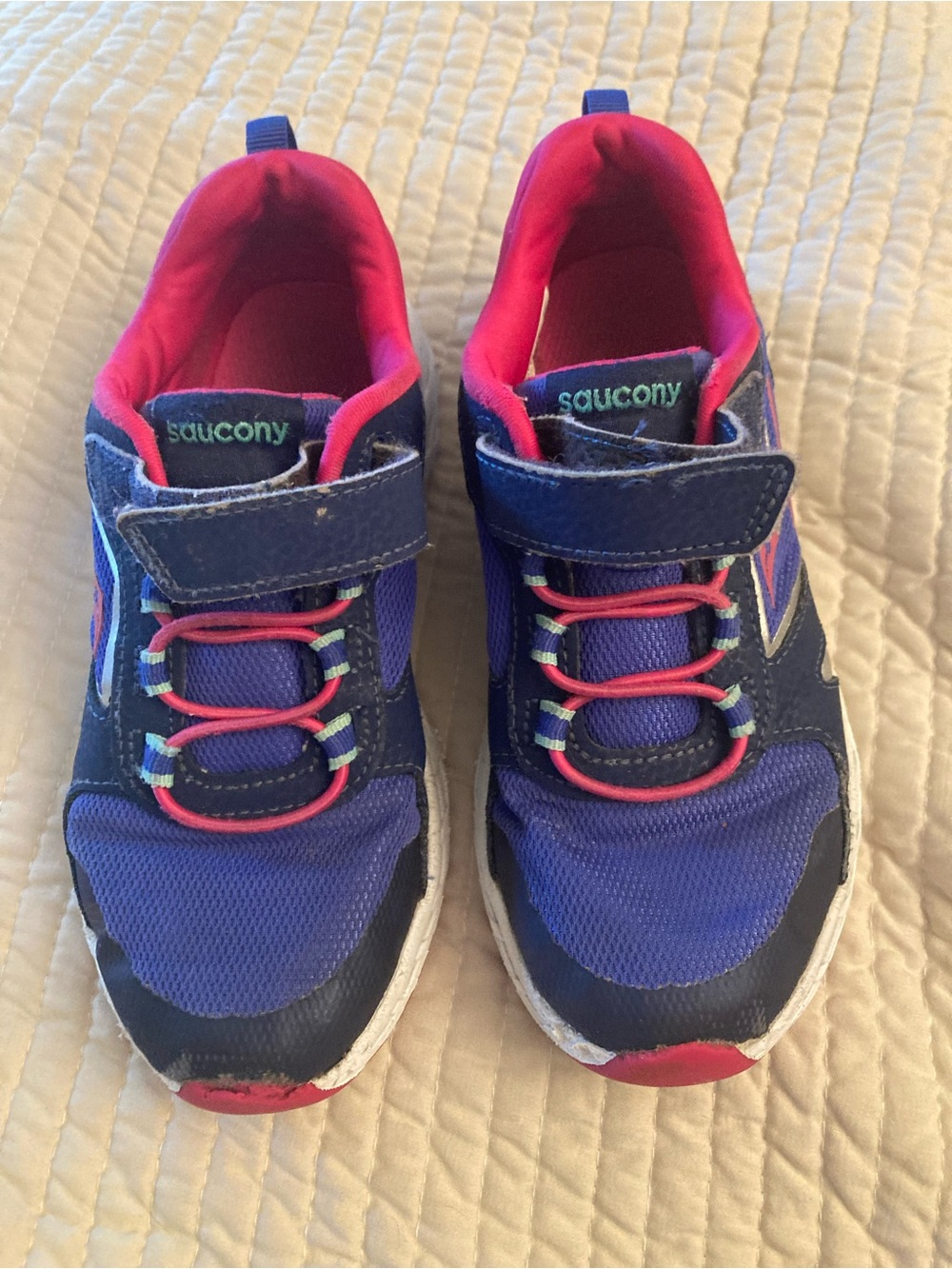 Saucony Kids Purple & Pink Sneakers with Hook-and-Loop Strap